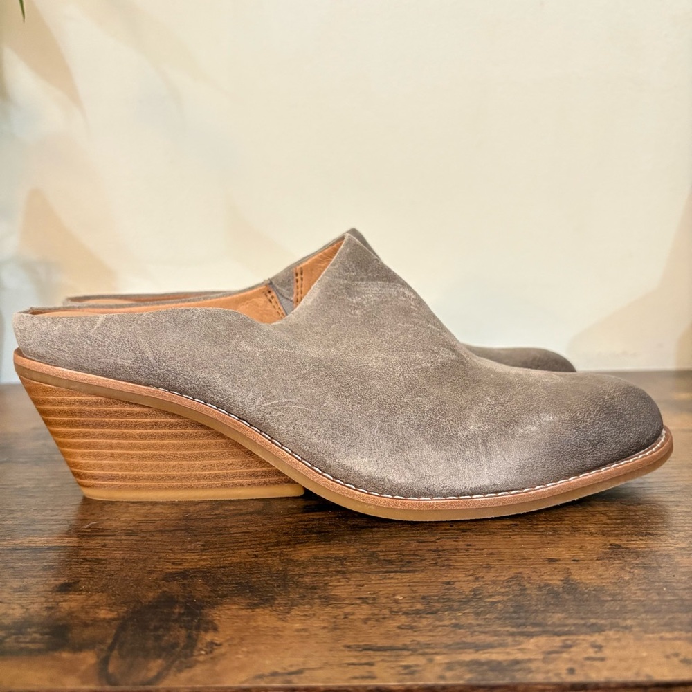 Sofft Nicki Leather Wedge Mules Size 9.5